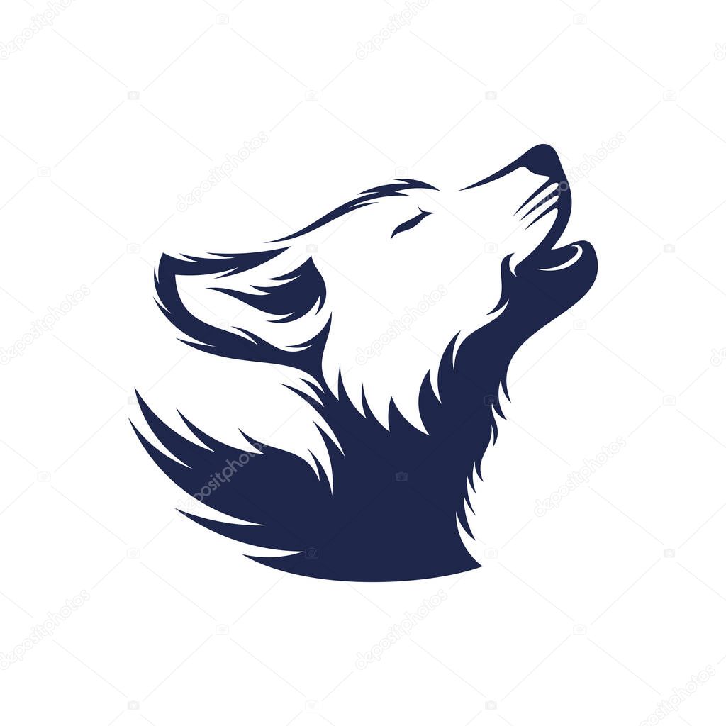Head Wolf vector illustration design. Head Wolf logo design Template.