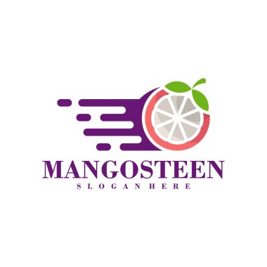 Mangosteen logo tasarım şablonu. Yaratıcı Mangosteen logo vektör çizimi.