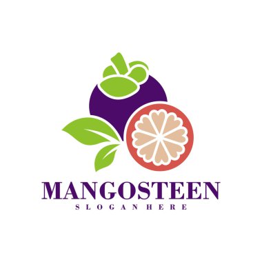 Mangosteen Love logo tasarım şablonu. Yaratıcı Mangosteen logo vektör çizimi.