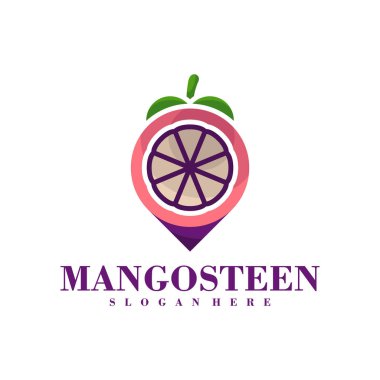 Mangosteen Point logo tasarım şablonu. Yaratıcı Mangosteen logo vektör çizimi.