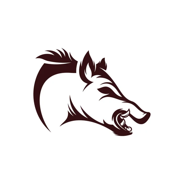 Wild Boar Head Vector Illustration Design Wild Boar Logo Design — Stock Vector