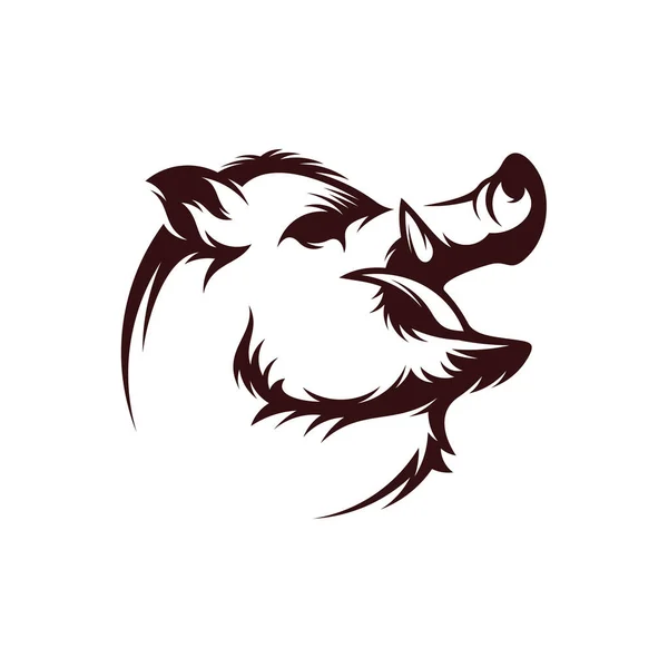 Illustration Vectorielle Wild Boar Head Modèle Logo Sanglier Sauvage — Image vectorielle