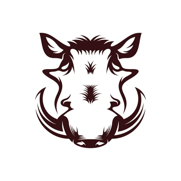 Wild Boar Head Vector Illustration Design Wild Boar Logo Design — Stock Vector