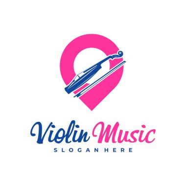 Keman Noktası logo tasarım şablonu. Yaratıcı Keman logosu vektör illüstrasyonu.