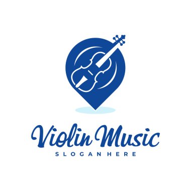 Keman Noktası logo tasarım şablonu. Yaratıcı Keman logosu vektör illüstrasyonu.