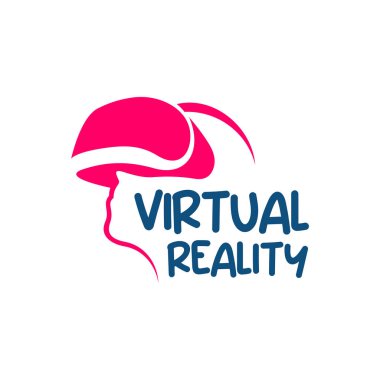 Sanal Gerçeklik logosu tasarım şablonu. Yaratıcı Sanal Gerçeklik logo vektör çizimi.