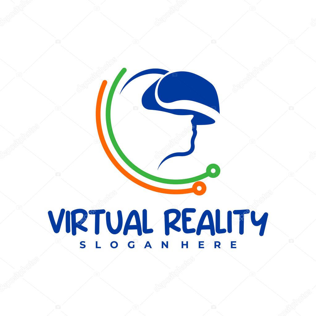 Tech Virtual Reality logo design Template. Creative Virtual Reality logo vector illustration.