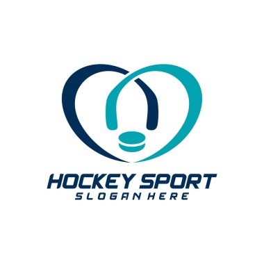 Hokey sporu logo tasarım şablonu. Modern vektör çizimi. Rozet tasarımı.