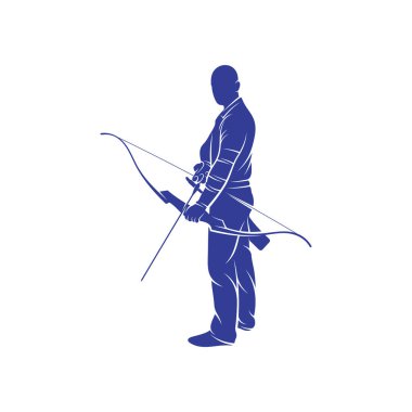 Archer vektör çizimi. Archer Silhouette. Archer Spor tasarım şablonu.