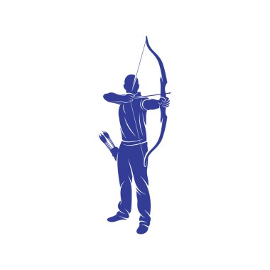 Archer vektör çizimi. Archer Silhouette. Archer Spor tasarım şablonu.