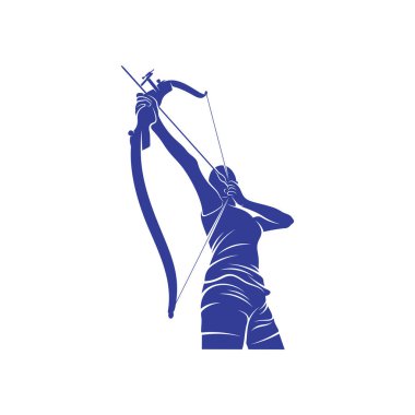 Archer vektör çizimi. Archer Silhouette. Archer Spor tasarım şablonu.