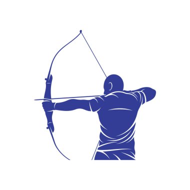 Archer vektör çizimi. Archer Silhouette. Archer Spor tasarım şablonu.
