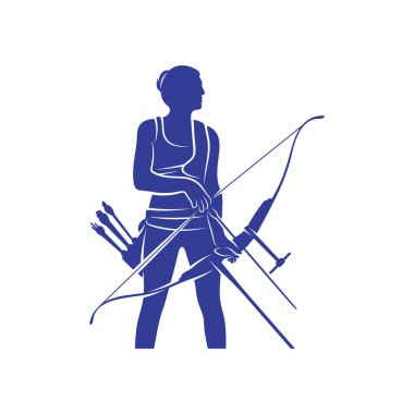 Archer vektör çizimi. Archer Silhouette. Archer Spor tasarım şablonu.