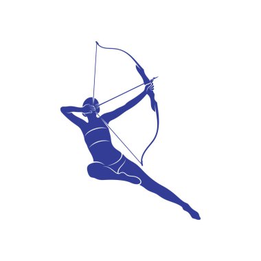 Archer vektör çizimi. Archer Silhouette. Archer Spor tasarım şablonu.