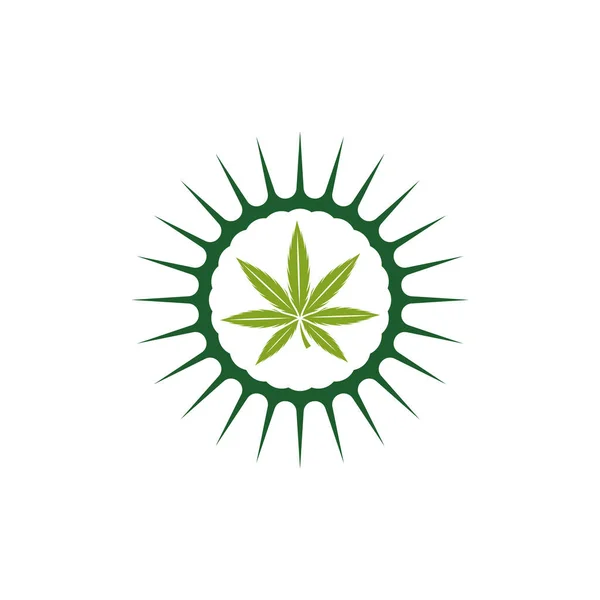 Cannabis Leaf Logo Design Template Vector Logotype Cbd Oil Marijuana — Stock Vector