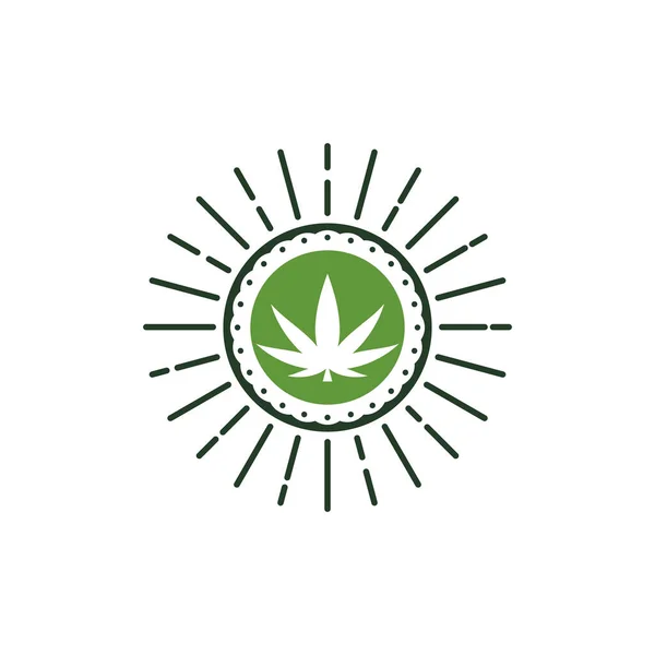 Plantilla Diseño Logotipo Hoja Cannabis Vector Logotipo Para Etiqueta Marihuana — Vector de stock