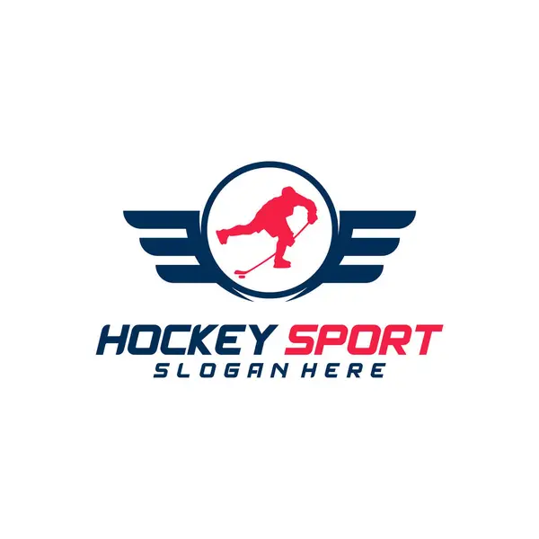 Hockey Sport Logo Design Template Modern Vector Illustration Badge Design — Stock Vector