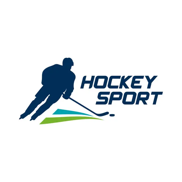 Szablon Projektu Logo Hokeja Współczesna Ilustracja Wektora Projekt Odznaki — Wektor stockowy
