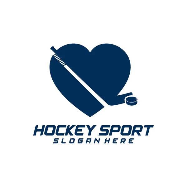 Дизайн Логотипа Love Hockey Современная Векторная Иллюстрация Дизайн Бейджей — стоковый вектор
