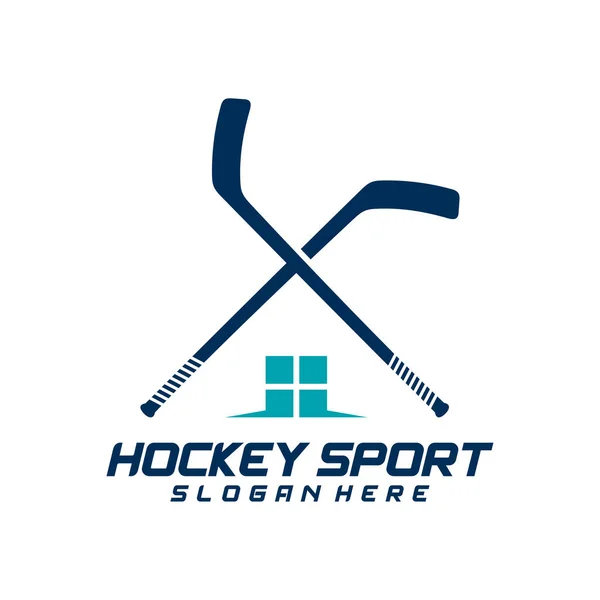House Hockey Sport Logo Design Template Modern Vector Illustration Badge — Stock Vector