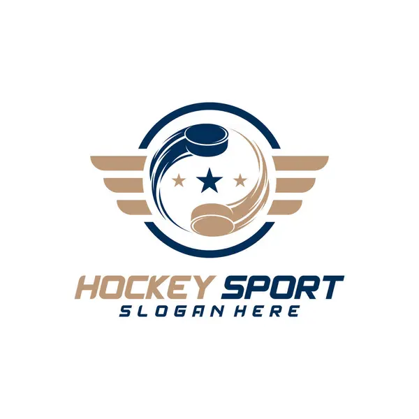 Дизайн Логотипа Хоккейного Спорта Современная Векторная Иллюстрация Дизайн Бейджей — стоковый вектор