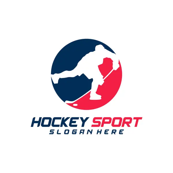 Plantilla Diseño Logotipo Deportivo Hockey Ilustración Vectorial Moderna Diseño Insignia Ilustraciones de stock libres de derechos