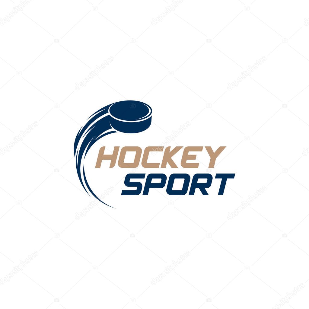 Hockey sport logo design template. Modern vector illustration. Badge design.