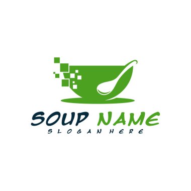 Pikselli yemek pişirme logo tasarım vektörü. Sağlıklı sebze ve vitaminle dolu mutfak logosu..