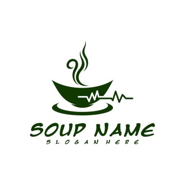 Pulse logo dizayn vektörüyle yemek pişirme. Sağlıklı sebze ve vitaminle dolu mutfak logosu..