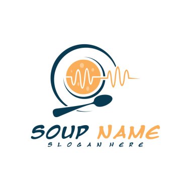 Pulse logo dizayn vektörüyle yemek pişirme. Sağlıklı sebze ve vitaminle dolu mutfak logosu..