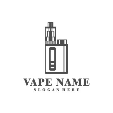 Vape logo tasarımı konsept vektörü. Vaping illüstrasyon tasarımı