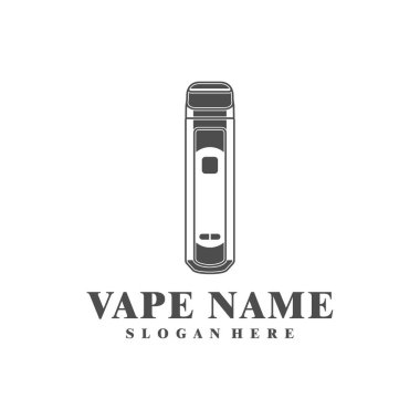 Vape logo tasarımı konsept vektörü. Vaping illüstrasyon tasarımı