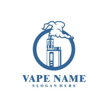 Vape logo tasarımı konsept vektörü. Vaping illüstrasyon tasarımı
