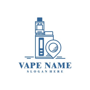 Noktalı logo tasarım vektörü olan bir Vape. Vaping illüstrasyon tasarımı