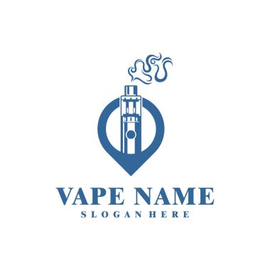 Noktalı logo tasarım vektörü olan bir Vape. Vaping illüstrasyon tasarımı