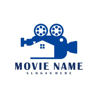 House Film logo tasarımı konsept vektörü. Sinema illüstrasyon tasarımı