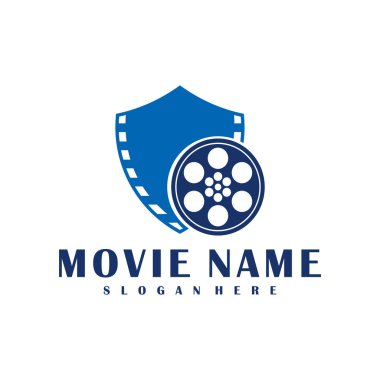 Shield Film logo tasarım vektörü. Sinema illüstrasyon tasarımı