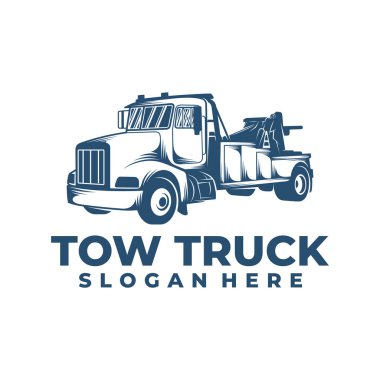 Çekici Kamyonu tasarım vektör çizimi. Çekici Kamyonu konsept şablonu