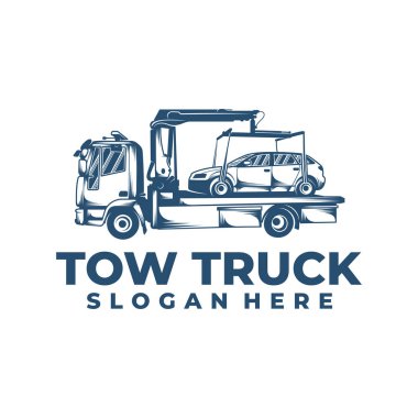 Çekici Kamyonu tasarım vektör çizimi. Çekici Kamyonu konsept şablonu