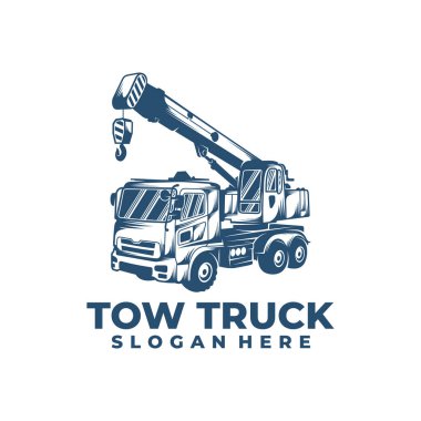 Çekici Kamyonu tasarım vektör çizimi. Çekici Kamyonu konsept şablonu