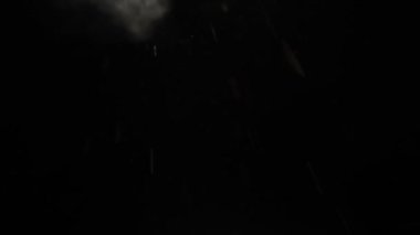 Dust and debris flies on a black background. Pollution concept. Slow motion.