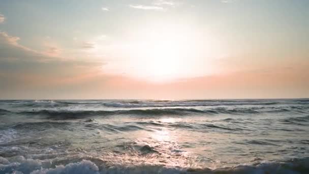 Horyzont Morski Podczas Pięknego Zachodu Słońca Morze Zachód Słońca Koncepcja — Wideo stockowe