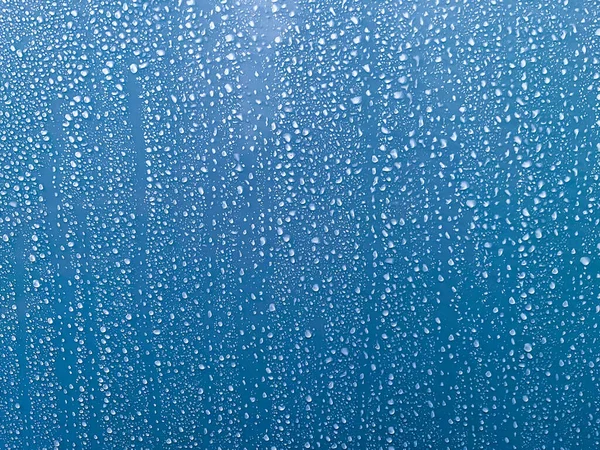 Close Azul Cor Abstrato Textura Fundo Gotas Água Uma Superfície — Fotografia de Stock