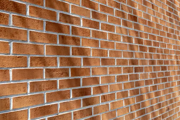 Close Texture Sfondo Moderno Tradizionale Esterno Muro Mattoni Argilla Rossa — Foto Stock