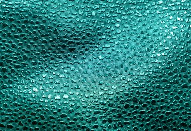 Aqua mavisi kabartmalı vinil kumaş arkaplanının tam kare makro desen arka planı