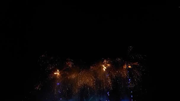 밤하늘의 불꽃놀이 폭발로 아름다운 — 비디오