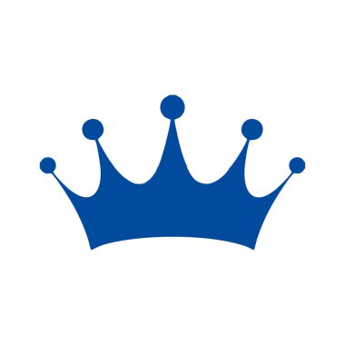Taç - mavi vektör simgesi. EPS 10. Düzenlenebilir düz tasarım. Güzel basit taç sembolü. Grafik tasarım kaynaklarının ögeleri