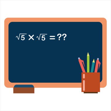 Illustration of a blackboard to explain math. Illustration of a classroom with a blackboard. Design back to school.