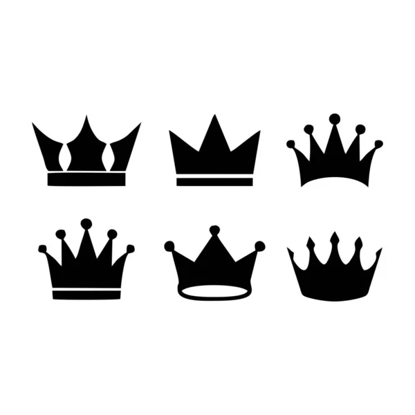 Crown Icon Silhouette Collection Black Crown Symbols Can Edited — Stock Vector