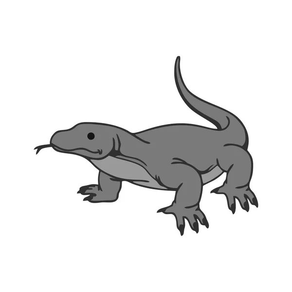Ilustración Komodo Lindo Color Imagen Dibujos Animados Komodo Dragon Formato — Vector de stock